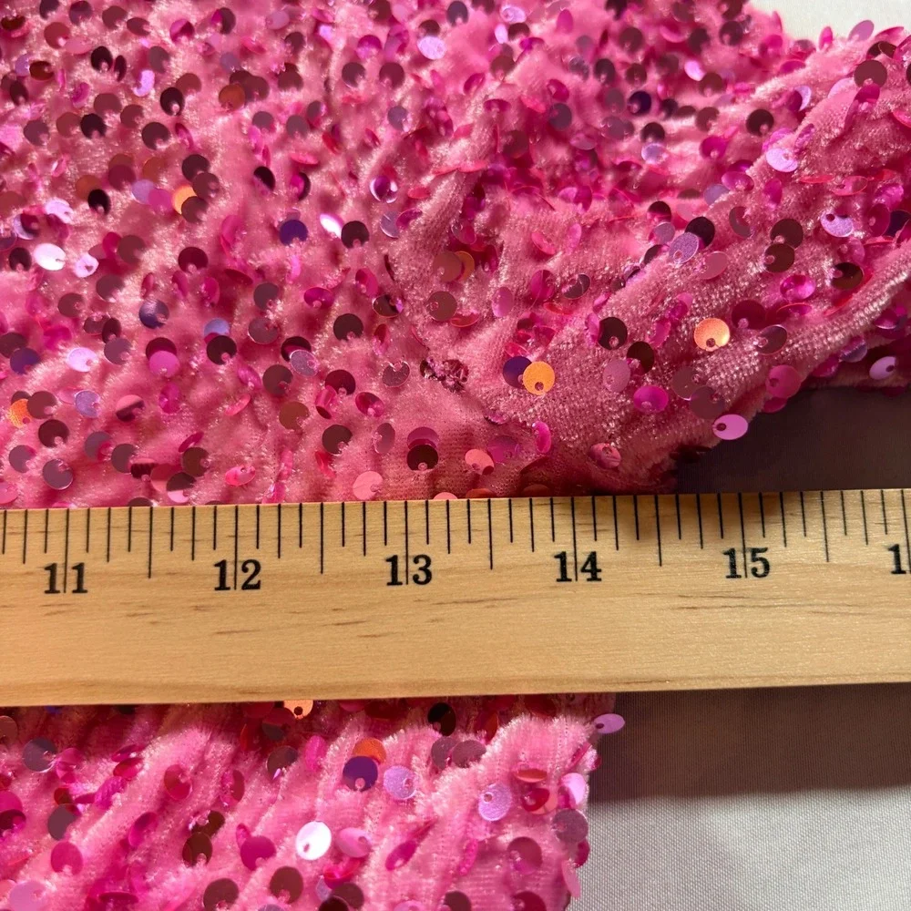 Alisa & Leo Sequin Tulle Party Dress Girls 11Y Pink Long Sleeve Special Occasion